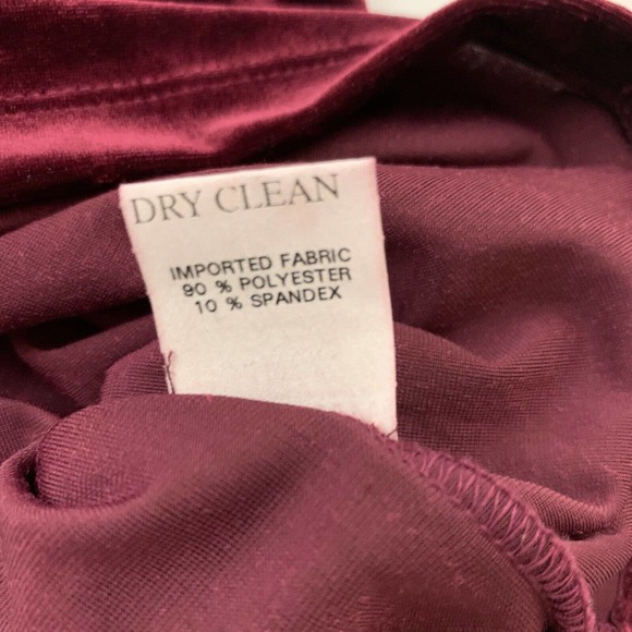 BCBG Vintage Velvet Mini Dress Size M Burgundy Red Slip Shift Stretch 90s y2k - Picture 7 of 11